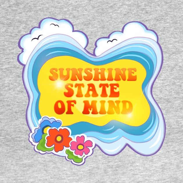 Sunshine State Of Mind Vintage Seventies Style Graphic by LittleBunnySunshine